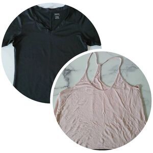 2 work out athletic shirts Reebok gym top small Adam levine light pink Racerback